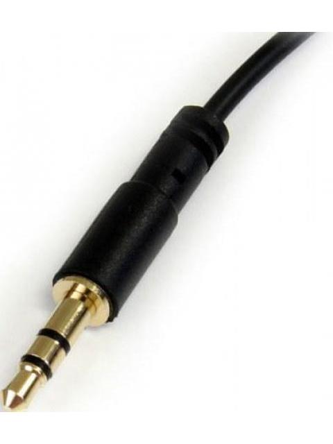 STARTECH  CABLE DELGADO DE AUDIO ESTEREO MINI JACK EN ANGULO DERECHO 3.5MM MACHO - 3.5MM MACHO 91CM NEGRO - Imagen 3