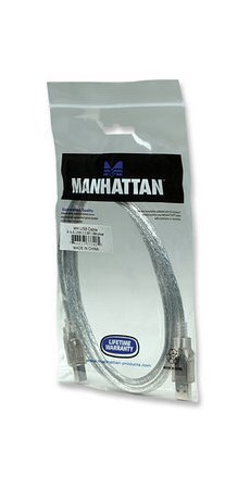 MANHATTAN CABLE DE ALTA VELOCIDAD USB 2.0 USB A MACHO - USB B MACHO 1.8 METROS PLATA - Imagen 4