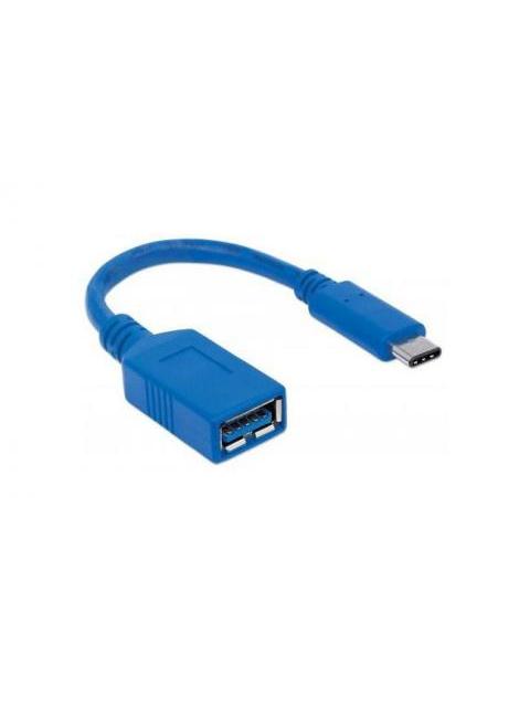 MANHATTAN CABLE USB 3.1 C MACHO - USB 3.0 A HEMBRA 15CM 3A AZUL - Imagen 2