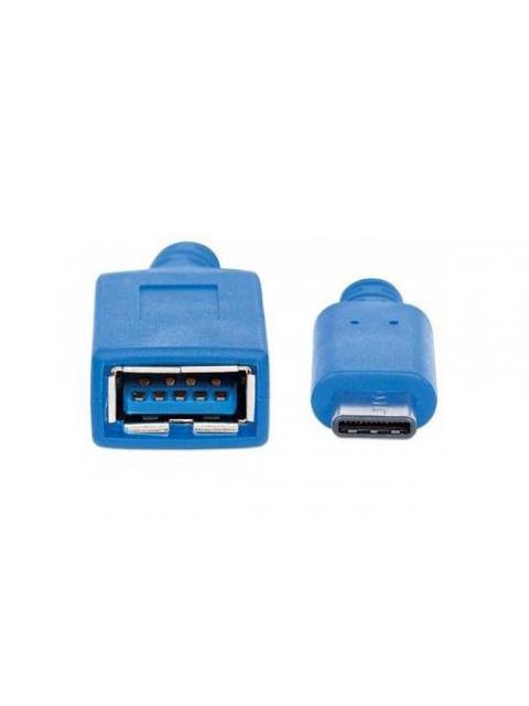 MANHATTAN CABLE USB 3.1 C MACHO - USB 3.0 A HEMBRA 15CM 3A AZUL - Imagen 3