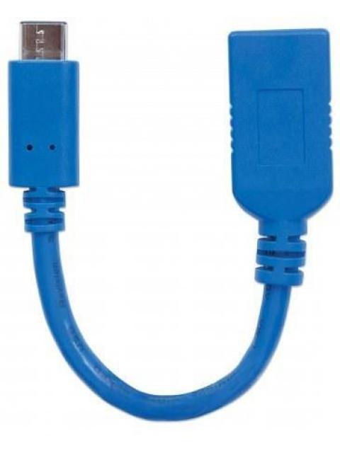 MANHATTAN CABLE USB 3.1 C MACHO - USB 3.0 A HEMBRA 15CM 3A AZUL - Imagen 4