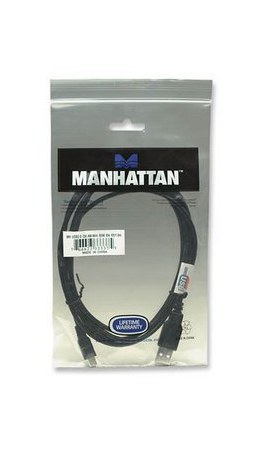 MANHATTAN CABLE USB A MACHO - USB MINI B MACHO 1.8 METROS NEGRO - Imagen 2