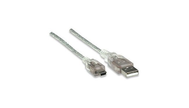 MANHATTAN CABLE USB MACHO- USB MINI MACHO 1.8 METROS TRANSPARENTE - Imagen 4