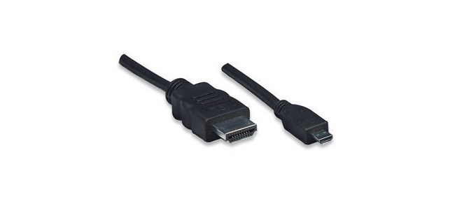 MANHATTAN CABLE HDMI DE ALTA VELOCIDAD CON CANAL ETHERNET HDMI MACHO - MICRO HMDI 4K 30HZ 2 METROS NEGRO - Imagen 2