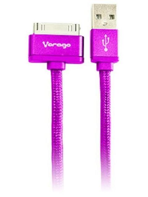 VORAGO CABLE USB A MACHO - APPLE 30-PIN MACHO 1 METRO ROSA PARA IPHONE-MACBOOK-IPOD