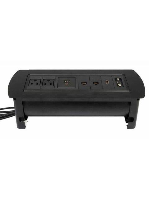 MANHATTAN CAJA PARA MESA 164856 2 PUERTOS + 2X USB NEGRO - Imagen 3