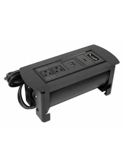 MANHATTAN CAJA PARA MESA 164832 2 PUERTOS + 2X USB NEGRO - Imagen 2