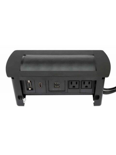 MANHATTAN CAJA PARA MESA 164832 2 PUERTOS + 2X USB NEGRO - Imagen 5
