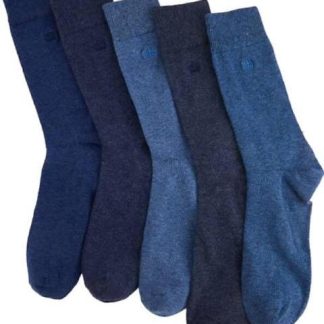 CALCETINES LARGOS VESTIR CASUAL SET DE 5 PARES UNITALLA AZUL KEBO