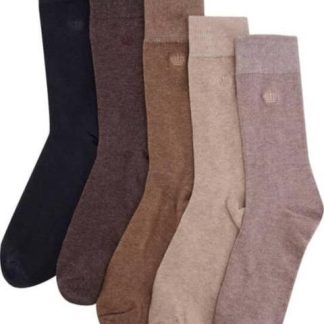CALCETINES LARGOS VESTIR CASUAL SET DE 5 PARES UNITALLA CAFE KEBO