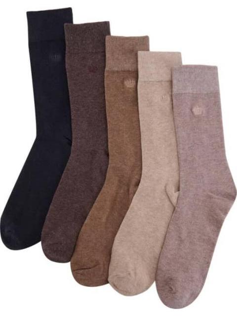 CALCETINES LARGOS VESTIR CASUAL SET DE 5 PARES UNITALLA CAFE KEBO