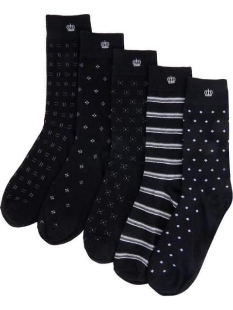 CALCETINES LARGOS VESTIR CASUAL SET DE 5 PARES UNITALLA NEGRO KEBO