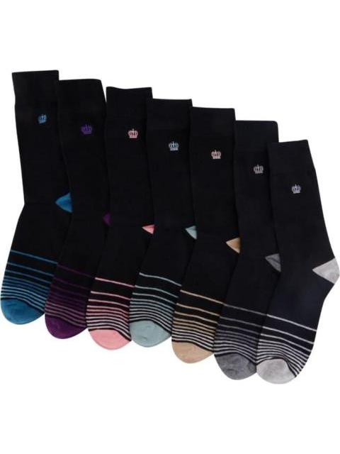 CALCETINES LARGOS VESTIR CASUAL SET DE 7 PARES UNITALLA NEGRO KEBO