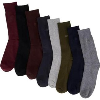 CALCETINES LARGOS VESTIR CASUAL SET DE 8 PARES UNITALLA MULTICOLOR KEBO