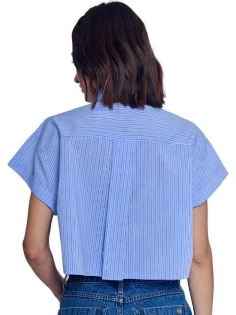 CAMISA CROP AZUL HOLLY LAND - Imagen 3