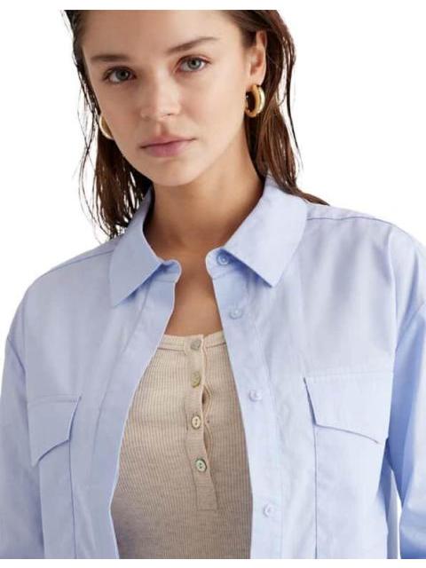 CAMISA CROP AZUL HOLLY LAND - Imagen 3