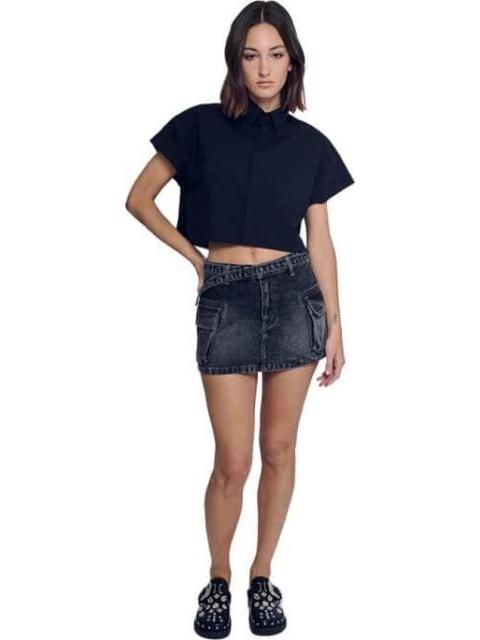 CAMISA CROP NEGRO HOLLY LAND