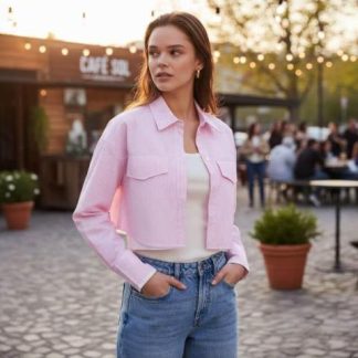 CAMISA CROP ROSA HOLLY LAND
