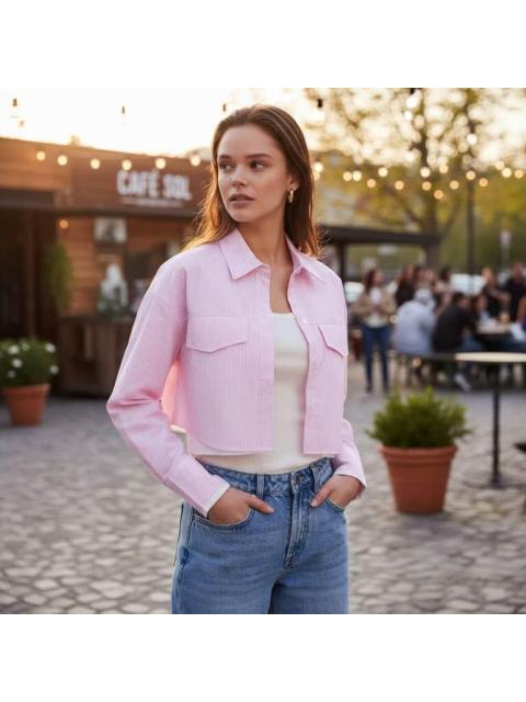 CAMISA CROP ROSA HOLLY LAND