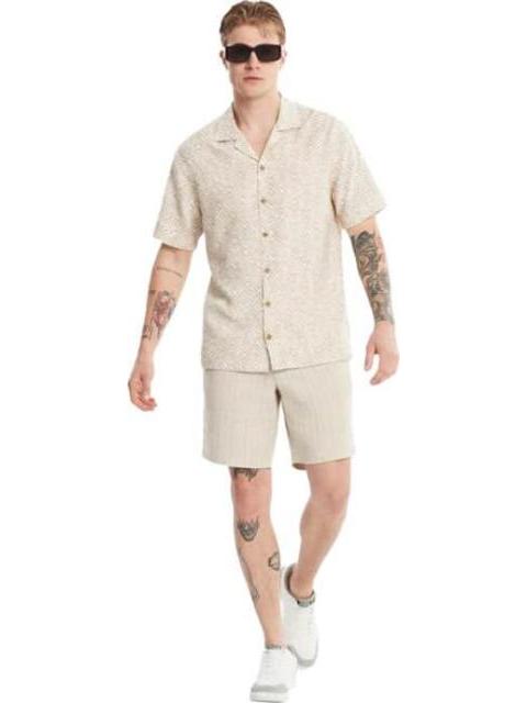 CAMISA MANGA CORTA BEIGE NEXT CO - Imagen 2