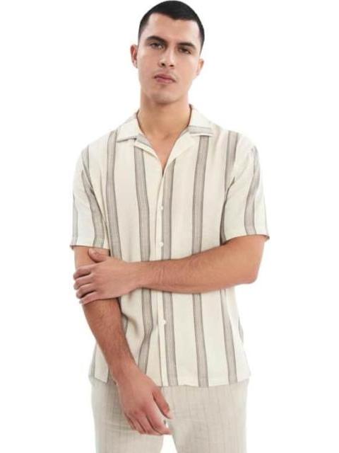CAMISA MANGA CORTA BEIGE NEXT CO - Imagen 2