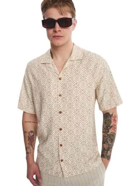 CAMISA MANGA CORTA BEIGE NEXT CO - Imagen 3