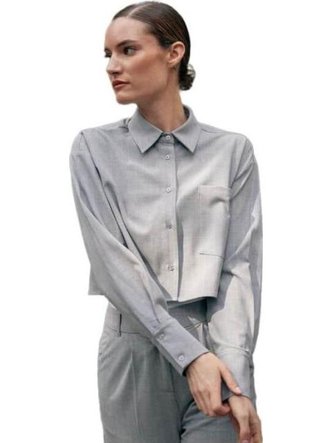 CAMISOLA CROP RAYAS GRIS HOLLY LAND - Imagen 4