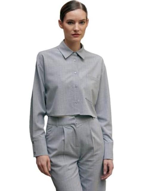 CAMISOLA CROP RAYAS GRIS HOLLY LAND - Imagen 5