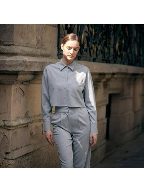 CAMISOLA CROP RAYAS GRIS HOLLY LAND - Imagen 6