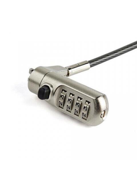 STARTECH CANDADO DE COMBINACION PARA LAPTOPS 2 METROS NEGRO-PLATA - Imagen 3