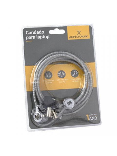 PERFECT CHOICE CANDADO DE LLAVE PARA LAPTOPS PC-160076 2 METROS GRIS - Imagen 3