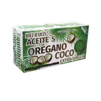 CAPS. ACEITES DIEZ RAICES OREGANO COCO EXTRA VIRGEN C 30 1450 MG NUTRY SALUD