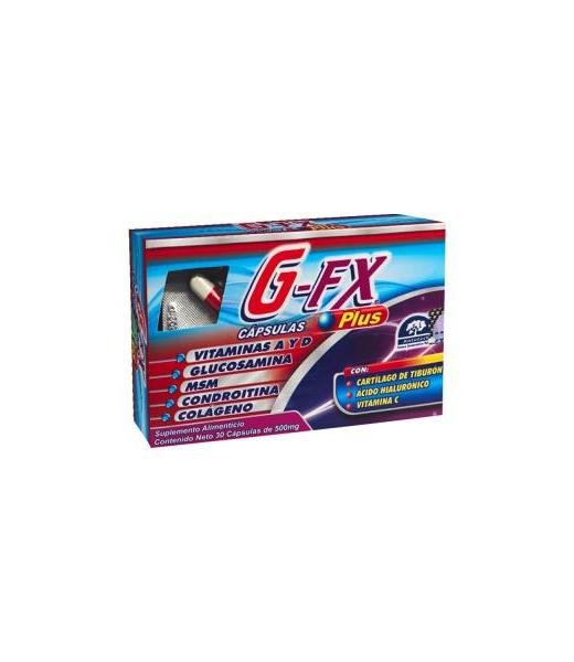 CAPS. G-FX PLUS C 30 CON VIT A Y D GLUCOSAMINA MSM CONDROITINA CO LAB. NATUTECH