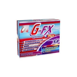CAPS. G-FX PLUS C 60 CON VIT A Y D GLUCOSAMINA MSM CONDROITINA CO LAB. NATUTECH