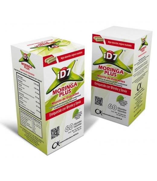 CAPS. ID7 MORINGA PLUS C 60 ENRIQUECIDO CON WEREKE Y STEVIA UTRILLA ALT