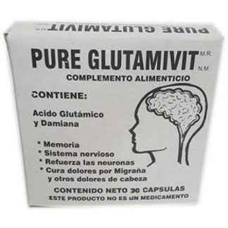 CAPS. PURE GLUTAMIVIT C 30 ACIDO GLUTAMICO Y DAMIANA YERBO VITAL