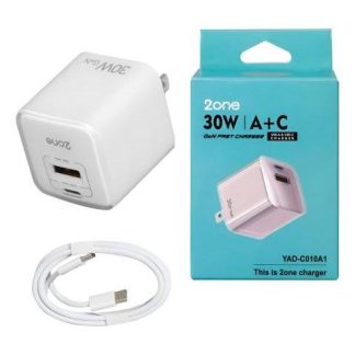 CARGADOR 30W USB Y TIPO C CARGA RAPIDA CABLE TRENZADO GAN PD