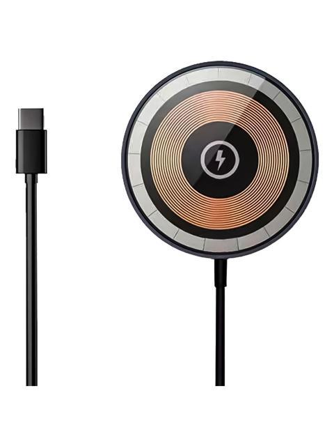 CARGADOR INALAMBRICO MAGNETICO MAGSAFE 15W CON ENTRADA USB TIPO C PARA IPHONE 12 13 14 15 ANDROID Y FUNDAS MAGNETICAS DISEñO DELGADO Y PORTATIL CON CABLE DE 1 METRO SLIM COMPANY