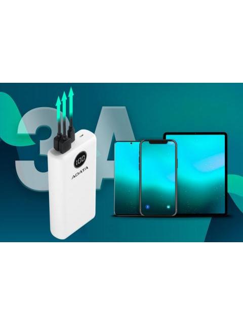 CARGADOR PORTATIL ADATA POWER BANK P20000QCD 20AH BLANCO - Imagen 4