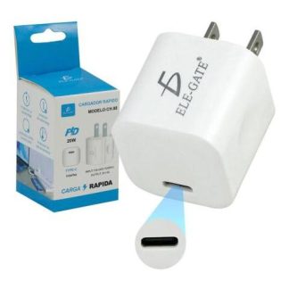CARGADOR TIPO C CARGA RAPIDA 20W ADAPTADOR DE CORRIENTE COLOR BLANCO