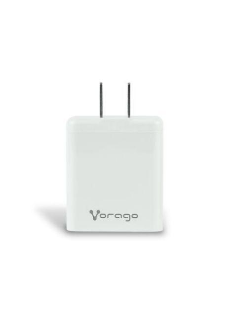 CARGADOR UNIVERSAL VORAGO QUICK CHARGE DOBLE ENTRADA USB-C - USB-A 20W BLANCO AU-350-WH