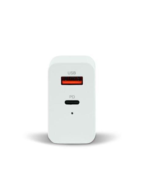 CARGADOR UNIVERSAL VORAGO QUICK CHARGE DOBLE ENTRADA USB-C - USB-A 20W BLANCO AU-350-WH - Imagen 3