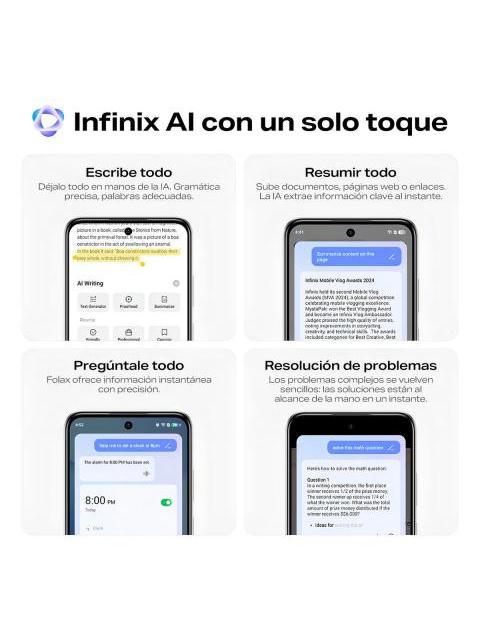 CELULAR INFINIX SMART 10 DUAL SIM ONE-TAP INFINIX AL 128 GB ROM 4 GB RAM NEGRO ELEGANTE ALTAVOCES DOBLES IP64 PANTALLA DE 120 HZ ULTRALINK LLAMADAS GRATIS POR BLUETOOTH - Imagen 6