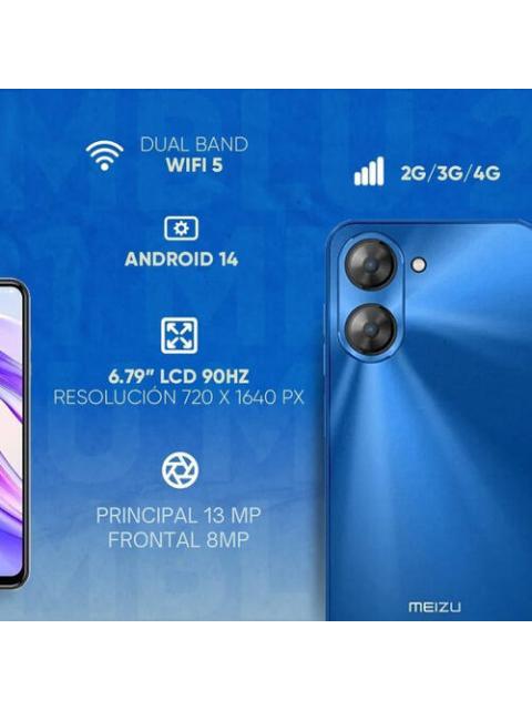 CELULAR MEIZU MBLU 21 4GB RAM 64GB ALMACENAMIENTO DUAL SIM PANTALLA 6.79 CONECTIVIDAD 4G BATERIA 4900 MAH PANTALLA 90HZ CAMARA PRINCIPAL 13MP CAMARA FRONTAL 8MP NEGRO - Imagen 4