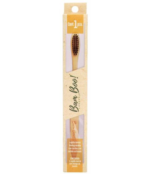 CEPILLO DENTAL CARBON ACTIVADO 1 PZ BAM BOO LIFESTYLE