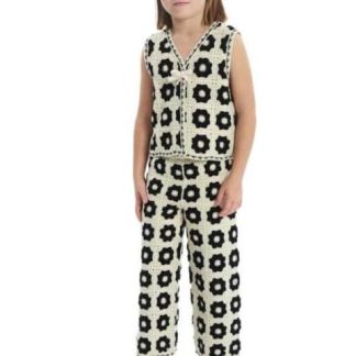 CHALECO CROCHET BEIGE/HUESO HOLLY LAND KIDS