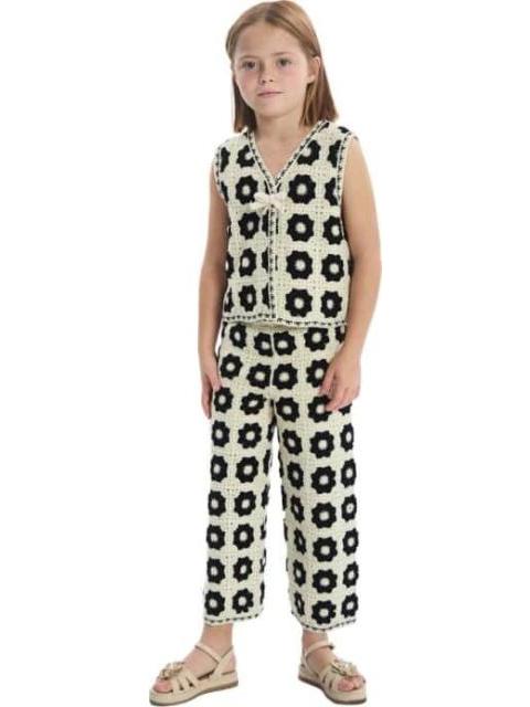CHALECO CROCHET BEIGE/HUESO HOLLY LAND KIDS