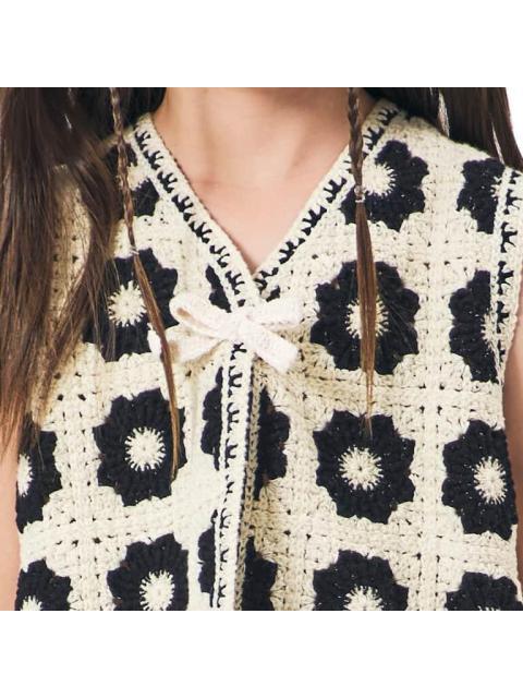 CHALECO CROCHET BEIGE/HUESO HOLLY LAND KIDS - Imagen 6