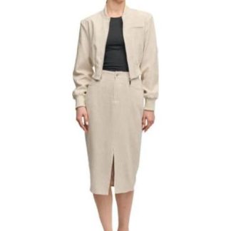 CHAMARRA BOMBER DE LINO BEIGE HOLLY LAND