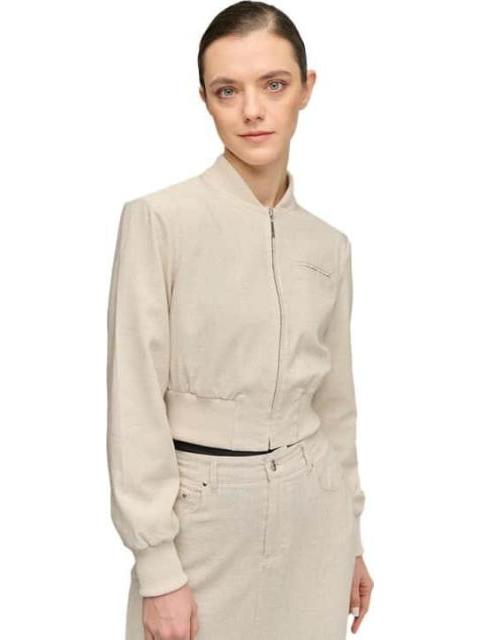 CHAMARRA BOMBER DE LINO BEIGE HOLLY LAND - Imagen 4
